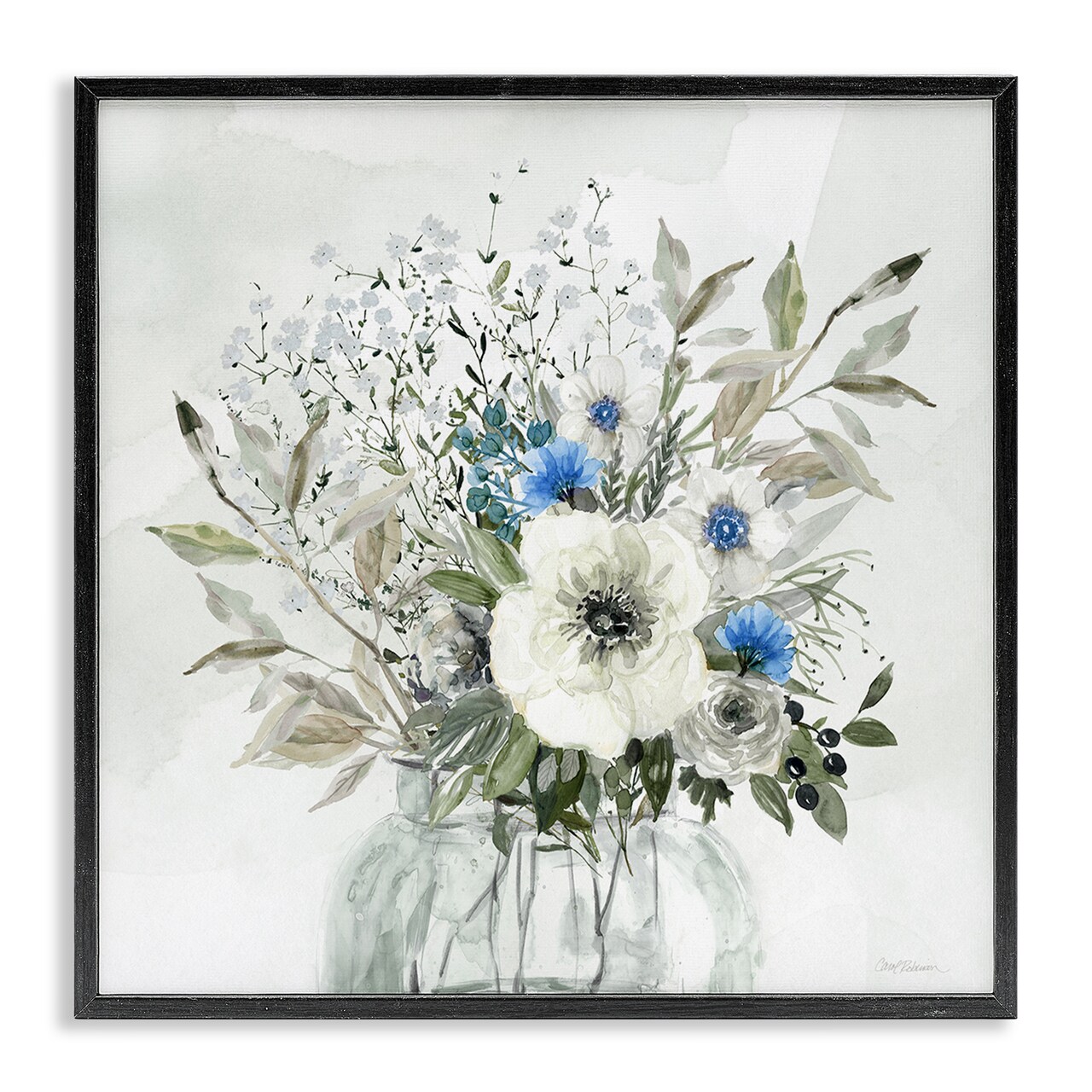 Stupell Industries Bouquet of Country Florals Framed Giclee Wall Art Design by Carol Robinson